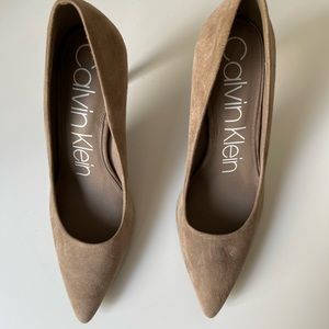 Calvin Klein Tan Suede Pumps